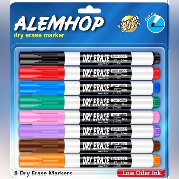 Dry Erase Markers Fine Tip Multicolor 8 Pack NWT - Picture 1 of 6
